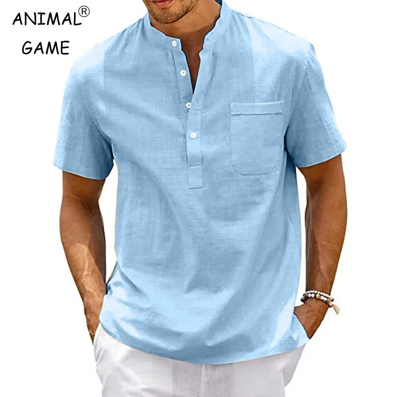 Camiseta Masculina de Algodão de Verão