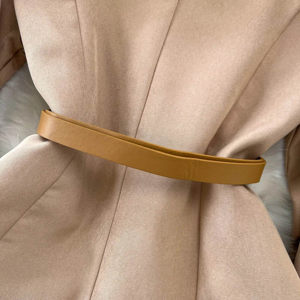 Conjunto de Saia Faionable Cintura Alta em Camadas