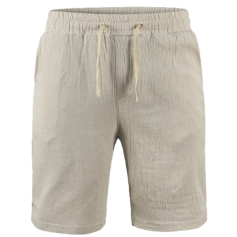 Shorts Masculinos de Algodão e Linho,