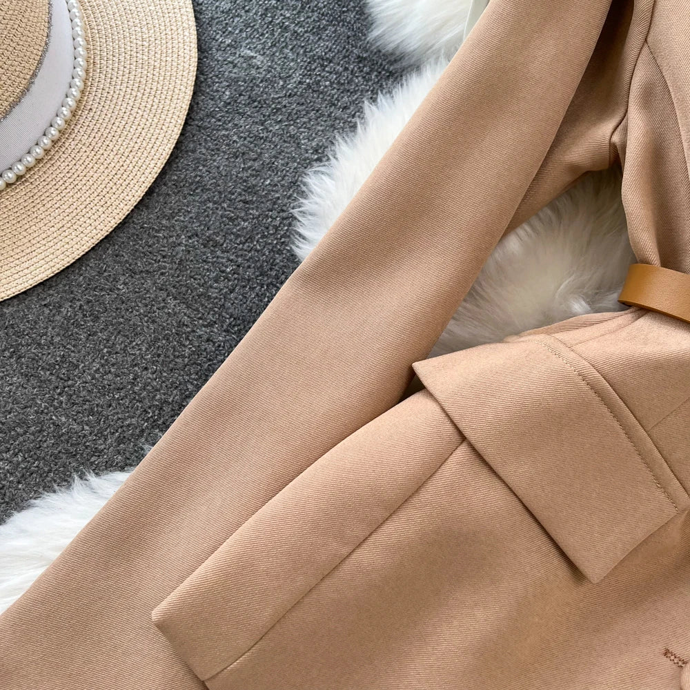 Conjunto de Saia Faionable Cintura Alta em Camadas