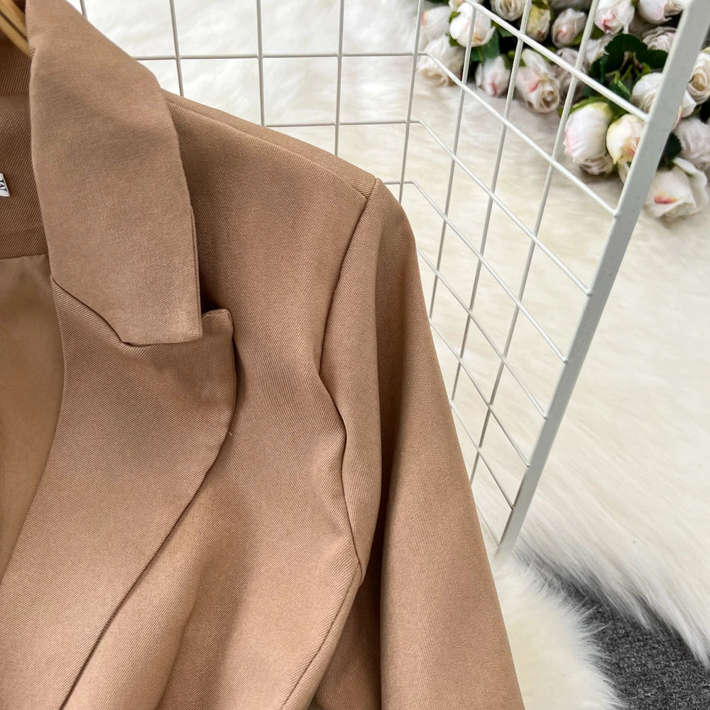 Conjunto de Saia Faionable Cintura Alta em Camadas