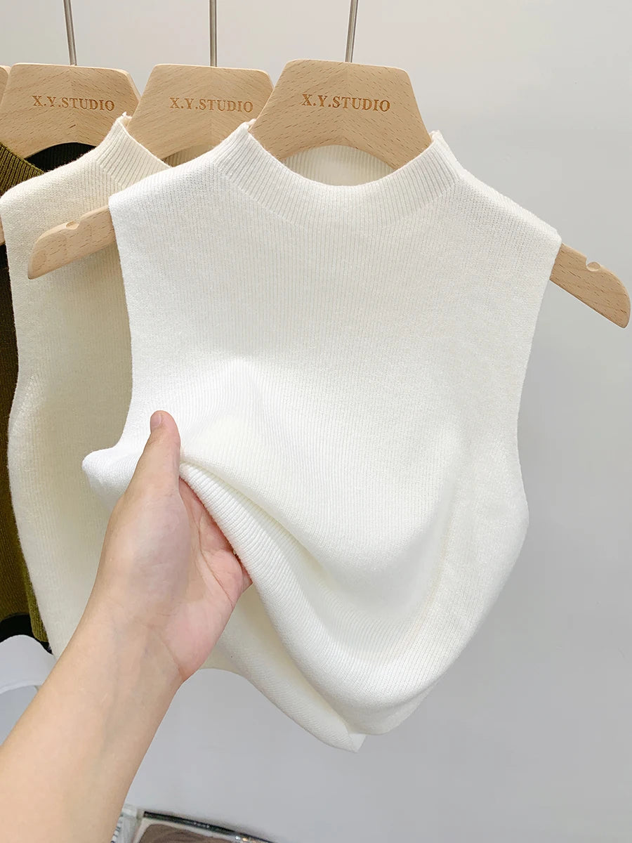 Blusa regata de tricô,.