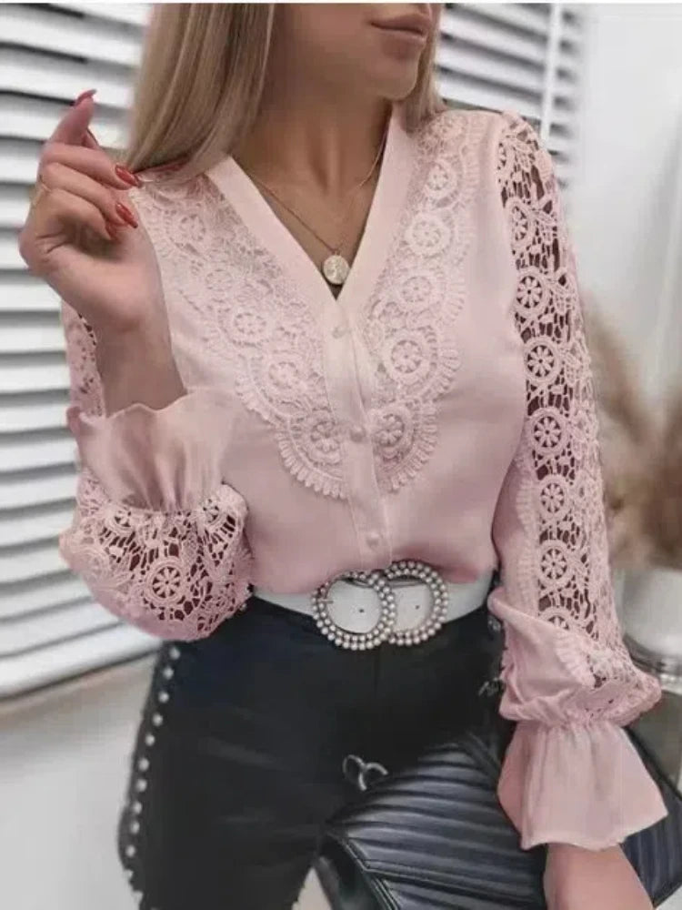 Camisa Feminina de Renda