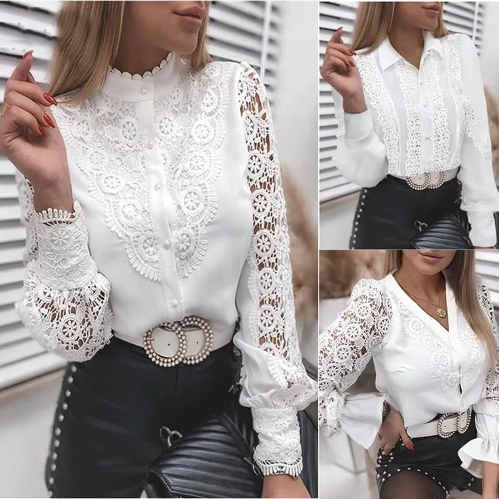 Camisa Feminina de Renda
