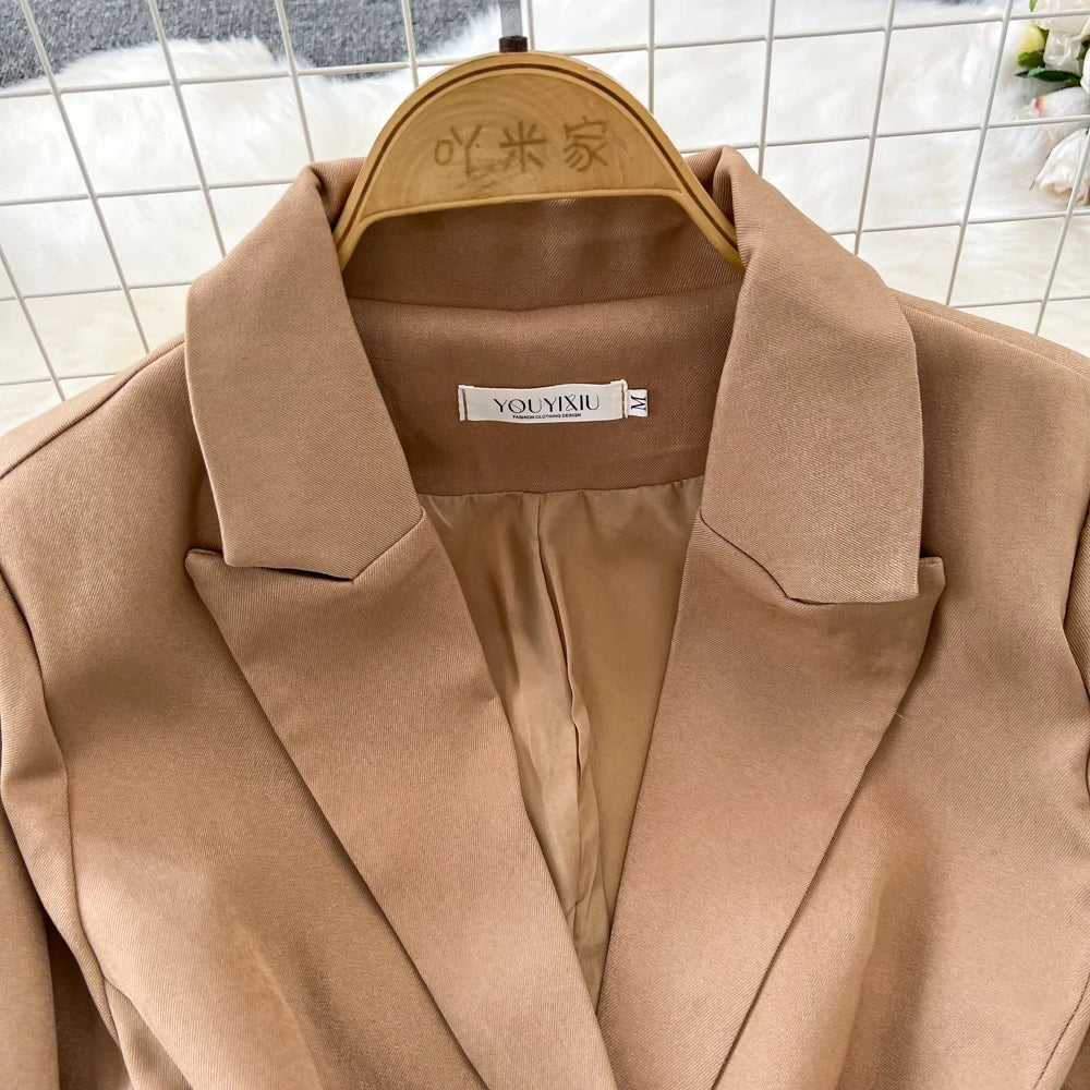 Conjunto de Saia Faionable Cintura Alta em Camadas