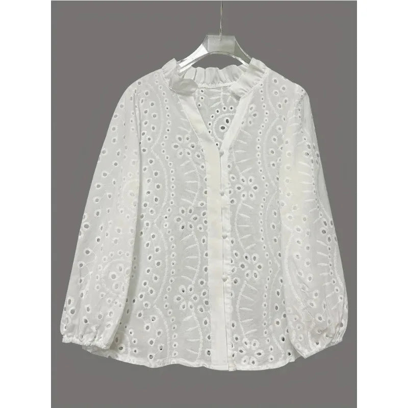 Camisa Feminina Branca Decote V