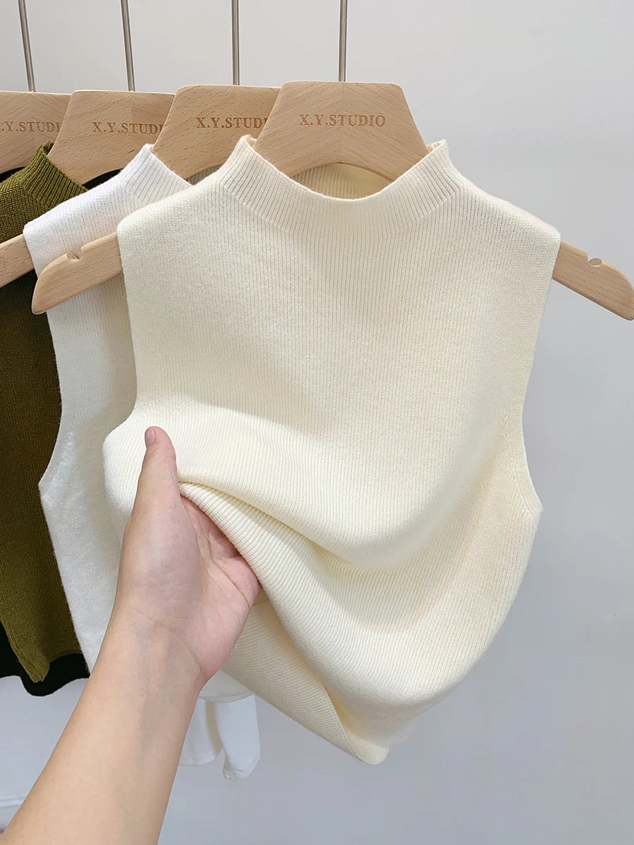 Blusa regata de tricô,.