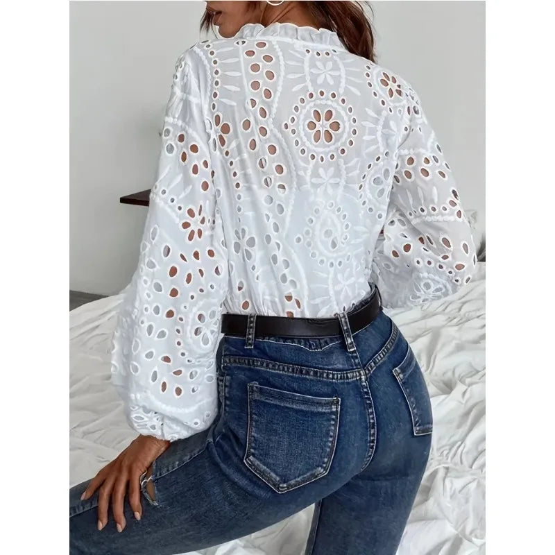 Camisa Feminina Branca Decote V