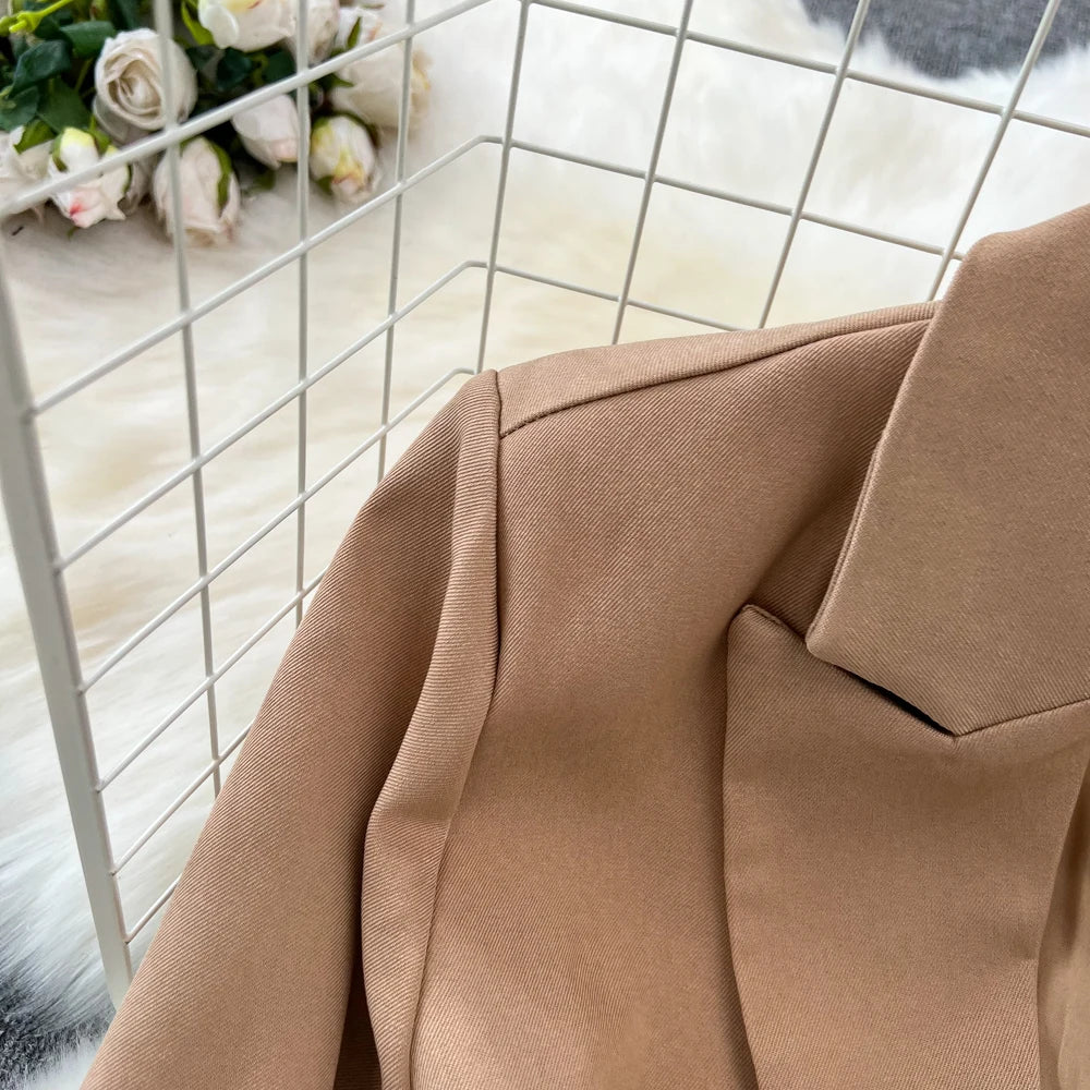 Conjunto de Saia Faionable Cintura Alta em Camadas