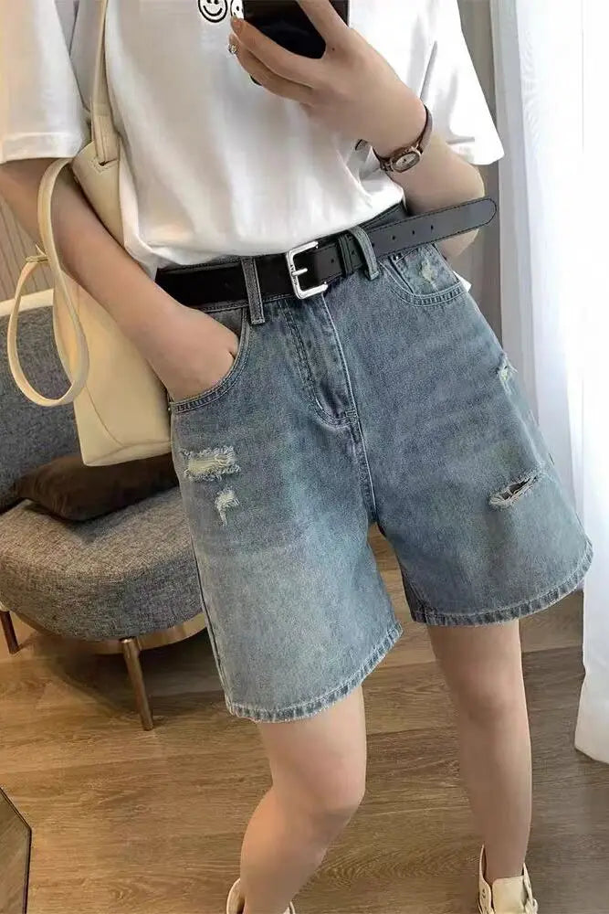 Short Jeans Feminina Cintura Alta