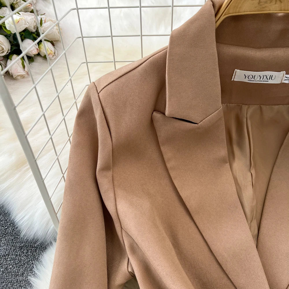 Conjunto de Saia Faionable Cintura Alta em Camadas